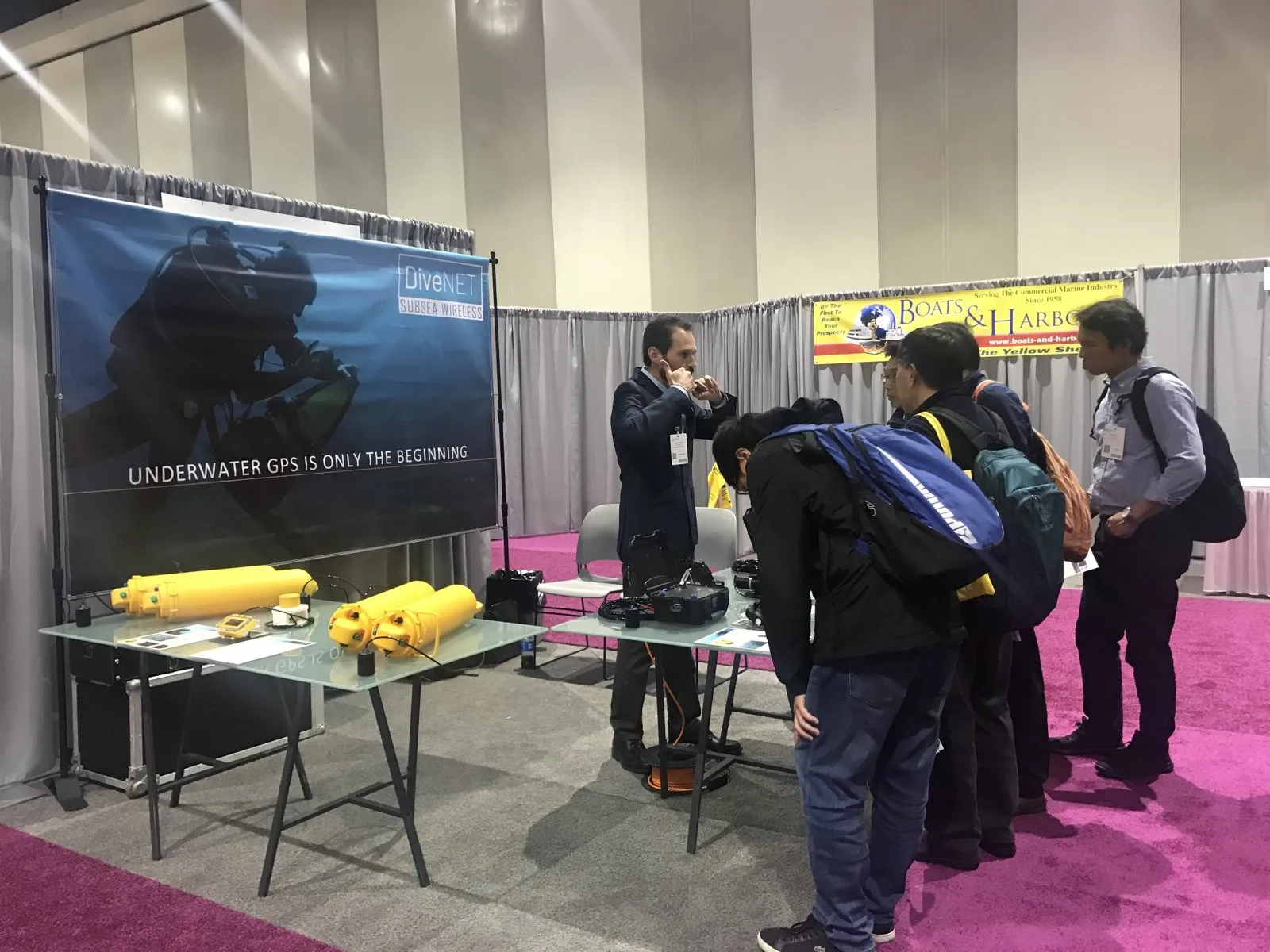 The booth with our devices at the San Diego show
