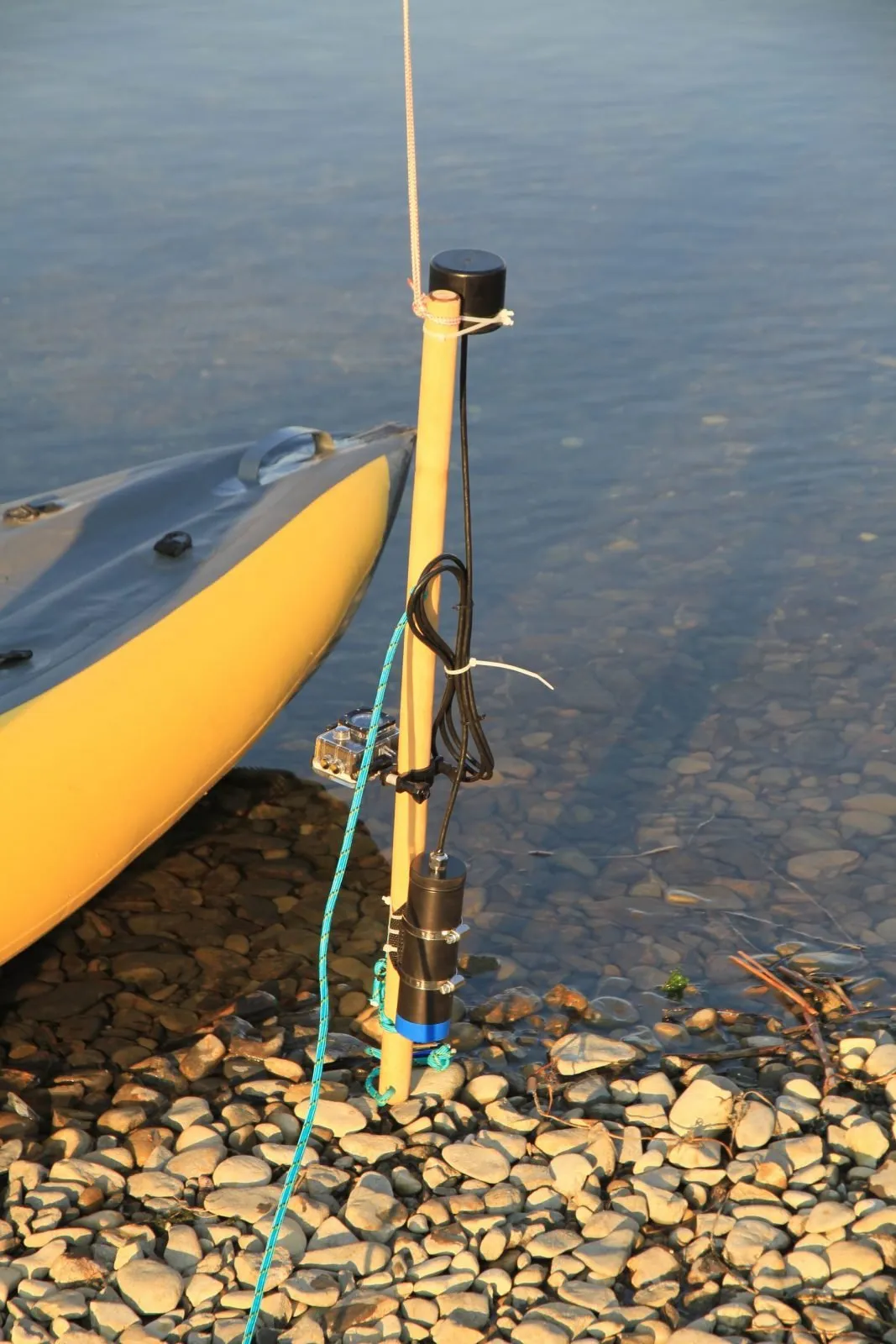 The responder beacon fixed to its frame before deployment